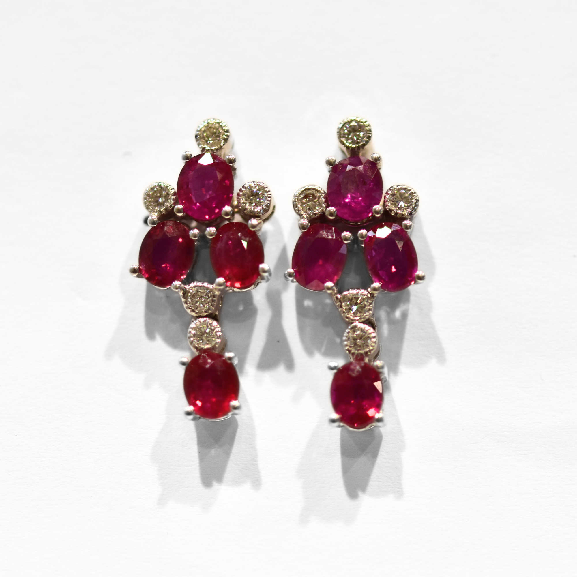 Picture of Natural Ruby & Diamond Earrings